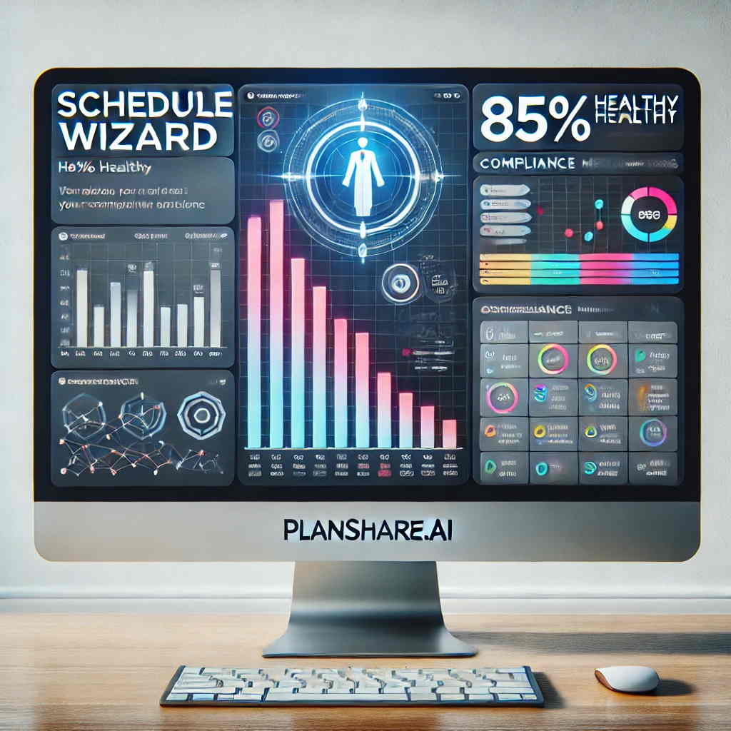 Dynamic dashboard for PlanShare Schedule Wizard with DCMA 14-point analysis.